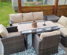 Rattan Garden Furniture 3+2+1+1 and Patio Heater