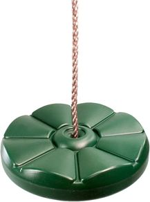 Green Plastic Disc Swing with Rope Silky and Weather Resistant