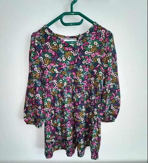 Brand New Girls Faux Wrap Multi Coloured Dress. Age 4-5