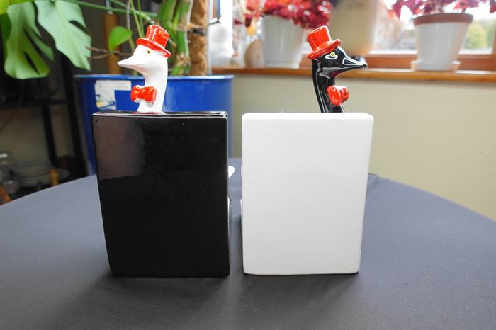 Vintage MCM Ceramic Goose Bookends