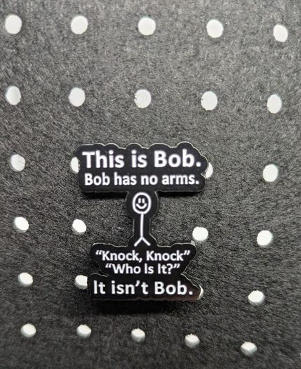 Bob joke enamel pin