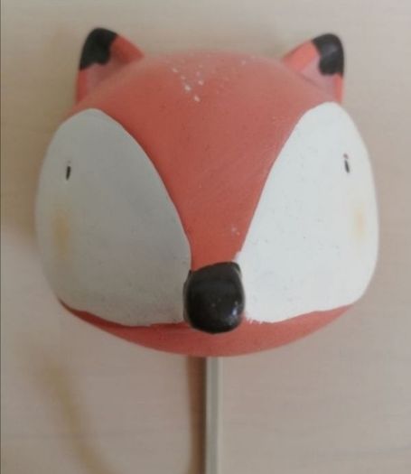 Ceramic hand painted fox wall hook