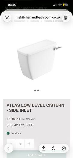 Brand New - Lecico Atlas Low Level Toilet Cistern