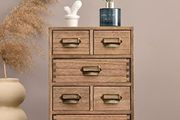 Wood Storage Drawer Units Desktop Organiser Mini Chest of Drawers Vintage Cabinet 6 Drawers