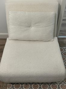 White Boucle Sofabed
