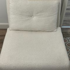 White Boucle Sofabed