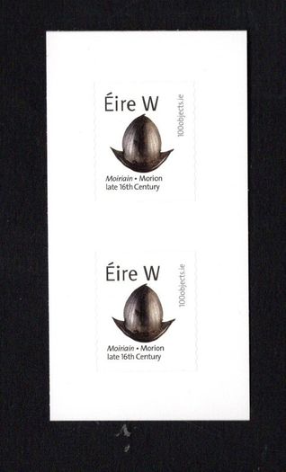 2021 Ireland 100 Objects Morion Helmet Self-adhesive W Definitive Stamp ex booklet by Philatelic Bureau Pair Mint Never Hinged (MNH)