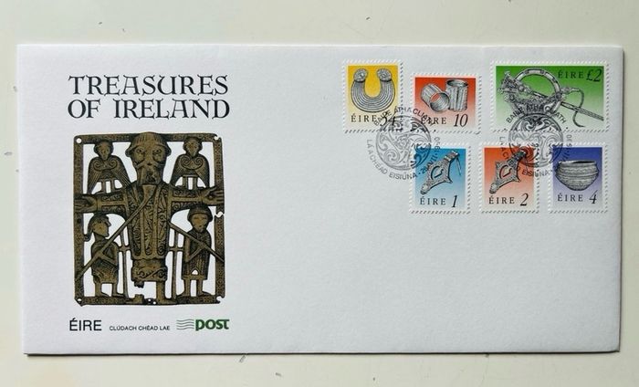 Ireland 1990-92 Irish Treasures Full Set 5 X Fdc Envelopes 22 X Eire Stamps Rare