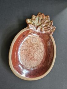 Vintage Retro clay ceramic plate, Tinket Tray, jewellery tray, handmade