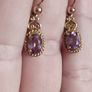 9ct gold Vintage Amethyst earrings. Image 7