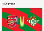 Arsenal V Real Betis Aviva Stadium