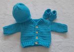 Handmade baby boys cardy sets 0-3 months