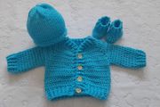 Handmade baby boys cardy sets 0-3 months