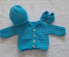 Handmade baby boys cardy sets 0-3 months