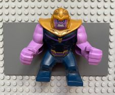 lego super heroes sh0504 Thanos minifigure- Large Figure, Dark Blue Outfit, Medium Lavender Arms, Pearl Gold Helmet
