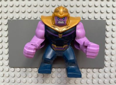 lego super heroes sh0504 Thanos minifigure- Large Figure, Dark Blue Outfit, Medium Lavender Arms, Pearl Gold Helmet