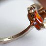 Vintage 925 Sterling Silver Ring with Central Orange Stone and Accent Stones Image 7