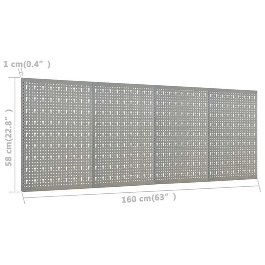 Wall-mounted Peg Boards 4 pcs 40x58 cm Steel