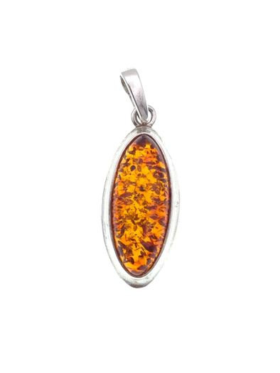Vintage 925 Sterling Silver And Natural Baltic Amber Pendant