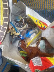 bag of toys and figures