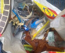bag of toys and figures