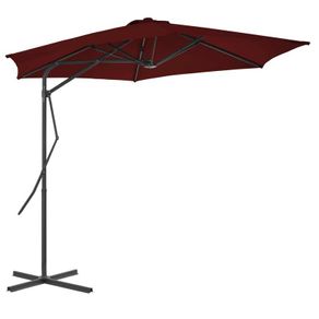 Outdoor Parasol with Steel Pole Bordeaux Red 300x230 cm