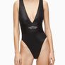 Calvin Klein Black Feature Plunge Swimsuit womens size medium brand new with tag Image 9