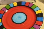 Decorative large ceramic plate collectible item manufactured by Ronit Furst, featuring the brand name ,KELIM YAFIM