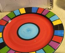 Decorative large ceramic plate collectible item manufactured by Ronit Furst, featuring the brand name ,KELIM YAFIM
