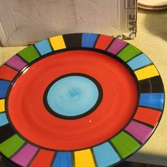 Decorative large ceramic plate collectible item manufactured by Ronit Furst, featuring the brand name ,KELIM YAFIM