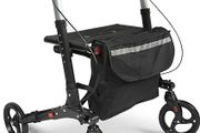Lightweight Foldable Rollator - Easy Foldable for Boot Foldable Travel - Height Adjustable - Includes Practical Bag Under Seat - Walking Trolley - Walking Aid - Walking Aid - Black