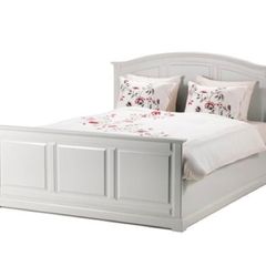 IKEA BIRKELAND Double Bed + Bedside Table