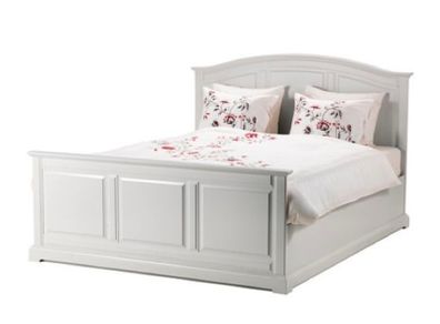 IKEA BIRKELAND Double Bed + Bedside Table