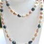 Vintage very long Necklace of Real Pearls Freshwater Pearls  Multicolor length 45" Image 2