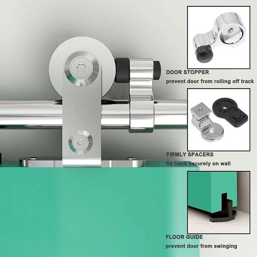 183 cm / 6 ft Sliding Door Fitting Sliding Door System Sliding Rail Wooden Sliding Door Stainless Steel Kit