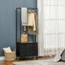 Industrial Hanging Clothes Rail, Clothes Rack with 6 Fabric Drawers, Open Wardrobe Organiser for Hallway, Bedroom and Closet, Rustic Brown Image 2