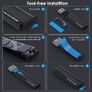 10Gbps M.2 NVMe SSD Enclosure, USB 3.1 Gen 2 To NVMe PCI-E M.2 SSD Case, Tool Free M.2 USB Adapter Aluminum, Support UASP For NVMe SSD Size Image 5