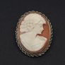 Vintage Signed Sterling Silver Lady Cameo Brooch Image 10