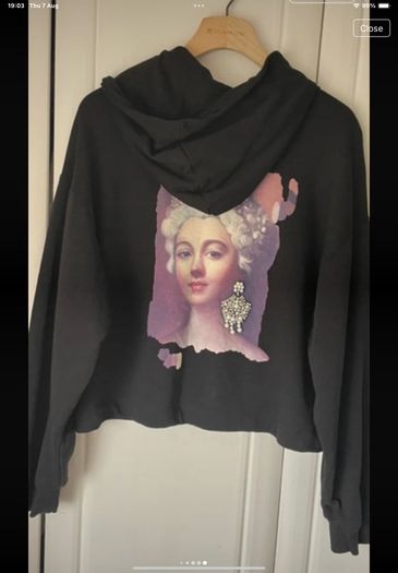 hoodie Zara black hoodie with logo detail medium