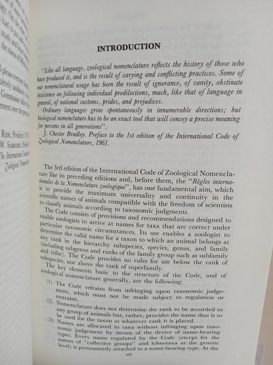 International Code of Zoological Nomenclature:  Adopted by the XX General Assembly of the International Union of Biological Sciences Published by the International Commission on Zoological Nomenclature (RB393)