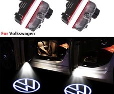 2x LED Car Door Interior Welcome Warning Light For VW Touareg 7P Golf 5 6 7 Jetta MK5 MK6 MK7 Passat B6 B7 B8 B9 Arteon CC EOS