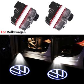 2x LED Car Door Interior Welcome Warning Light For VW Touareg 7P Golf 5 6 7 Jetta MK5 MK6 MK7 Passat B6 B7 B8 B9 Arteon CC EOS