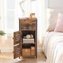 Chest of Drawers: Cabinet with Drawer and Adjustable Shelf, Side Cabinet, Bedside Cabinet, Telephone Table, Slatted Door, Hallway Cabinet, Living Room, Bedroom, Office, Hallway, Vintage Image 7