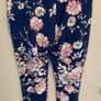 Italian Boutique Navy Blue Floral Drawstring Joggers Size UK 14-16 Image 2