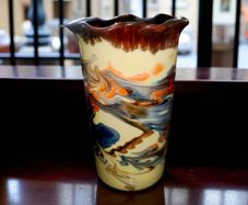 Beautiful studio vase with swirl pattern