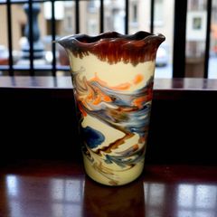 Beautiful studio vase with swirl pattern
