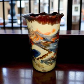 Beautiful studio vase with swirl pattern