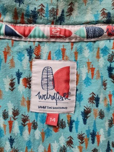 Weird fish chicoa hoodie Size l4 ptp 21" Full zip turquoise in excellent condition