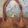 brown leather woven shoulder bag Image 3