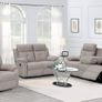 Amazing Hailey Beige & Slate Grey Fabric Recliner Sofa Image 3